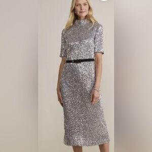 Vineyard Vines Stretch Sequence High Neckline Dress. M NWT